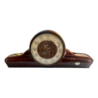 Mid-Century Modern Ceramic Mantel Clock by S&G, 1950s For Sale