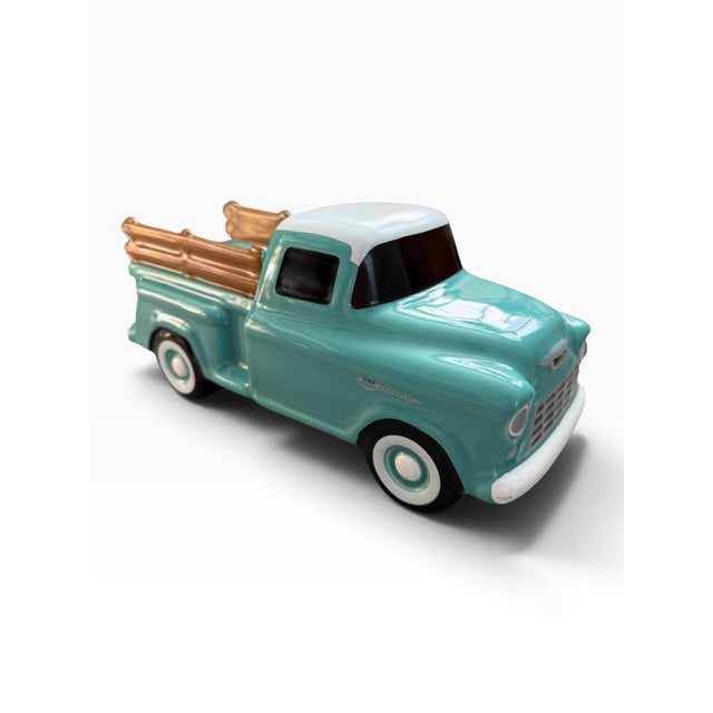Vintage Teleflora Gift ceramic replica of the classic 1955 Chevrolet 3100 pickup truck, produced as an officially licensed...
