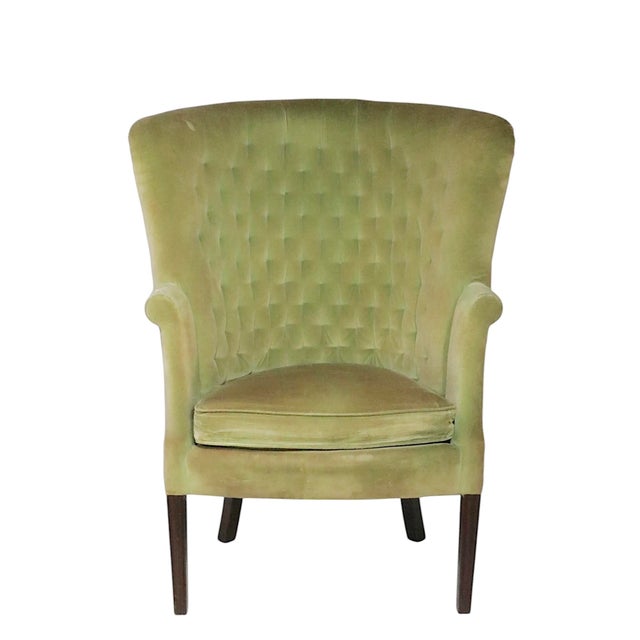 Mid 20th Century English Regency Revival Upholstered Wing Chair - Needs Reupholstery For Sale In New York - Image 6 of 12