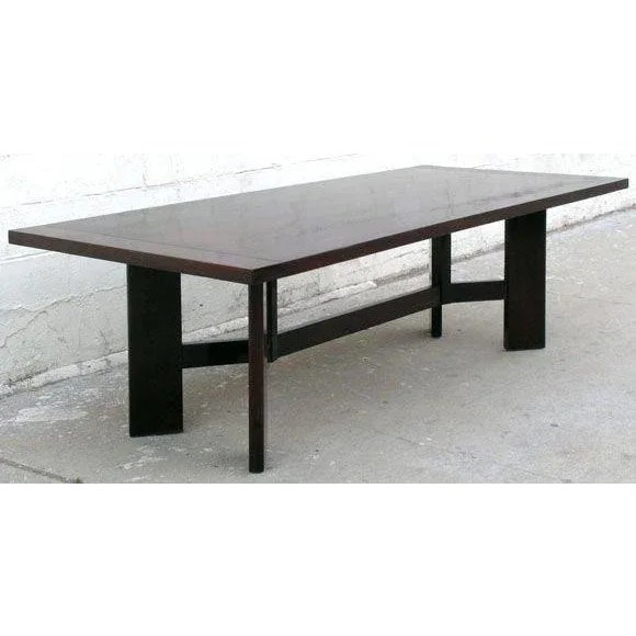 Modern Dining Table With Extensions in Solid Walnut, Custom Made by Petersen Antiques For Sale - Image 3 of 11