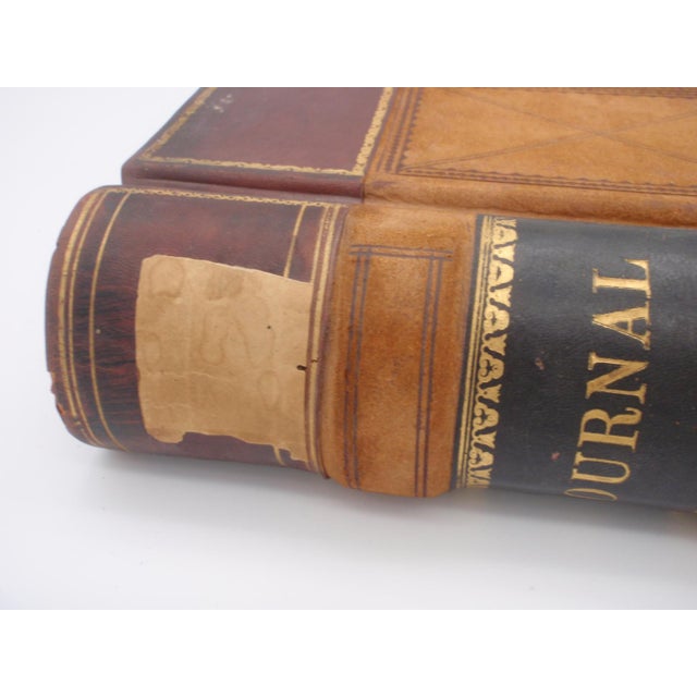 Late 19th Century Antique Extra Large Leather Bank Journal Ledger #7 New York 1894-1896 For Sale - Image 5 of 15