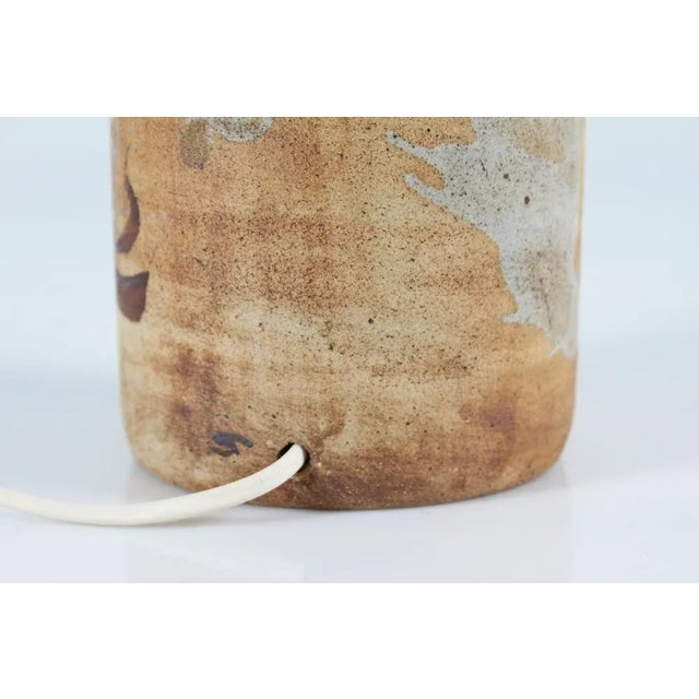 1970s Mid-Century Danish Ceramicist Table Lamp with New Shade by Conny Walther, 1960s For Sale - Image 5 of 10