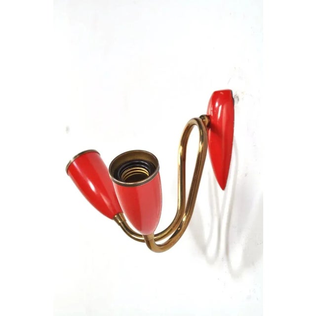 Beautiful 1950s design, probably italian. The lamp has an elegant brass fixture. Beautifully made and of solid quality....