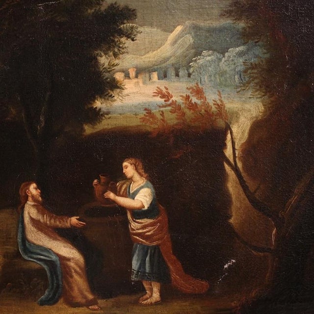 Spanish Artist, Jesus and the Samaritan Woman at the Well, 1680, Oil on Canvas For Sale - Image 12 of 13