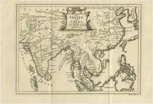 Antique Map of Southeast Asia by Van Dùren, 1752