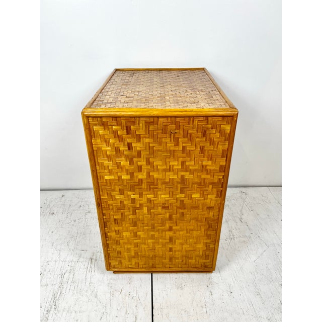 Wood Vintage Woven Rattan 3 Drawer Chest For Sale - Image 7 of 12