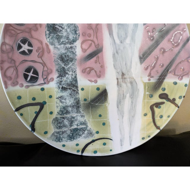 1980s 80s Ceramic Figural Wall Art by La Laurrien (Gilman) Ceramics ~ Vintage ~ 17.75" Diameter For Sale - Image 5 of 10