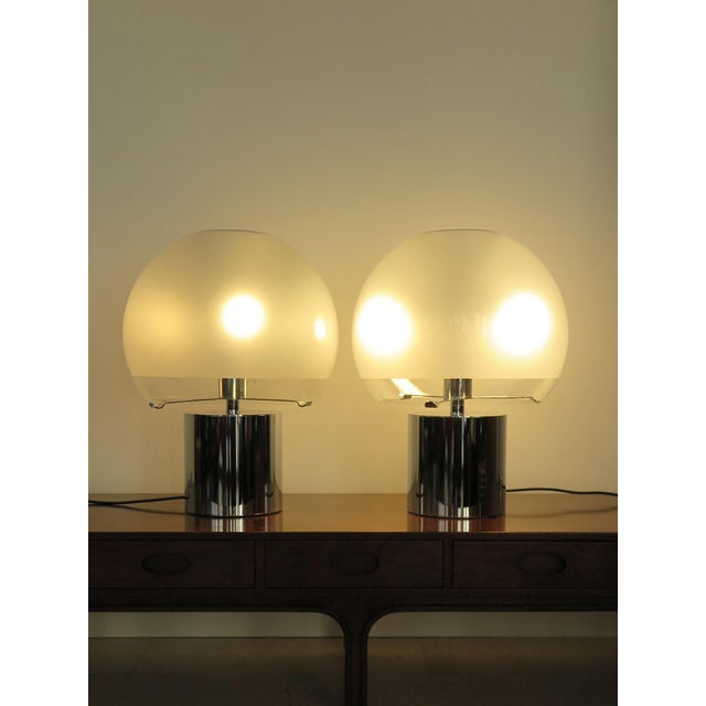 Mid-Century Modern Vintage Italian Porcino Table Lamps by Luigi Caccia Dominioni for Azucena, Italy, 1960s, Set of 2 For Sale - Image 3 of 17