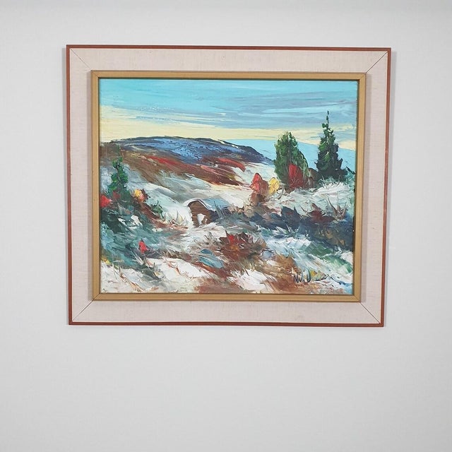 2000 - 2009 Nils Dramé, Winter Landscape, 1960s, Oil Painting on Canvas, Framed For Sale - Image 5 of 18
