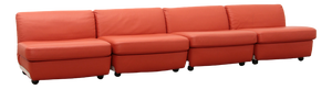 Amanta Modular Sofas in Orange Leather by Mario Bellini for C&b, Italy, 1960s, Set of 4