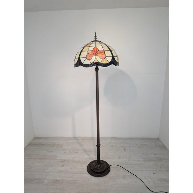 Tiffany Stained Glass Floor Lamp For Sale - Image 3 of 18
