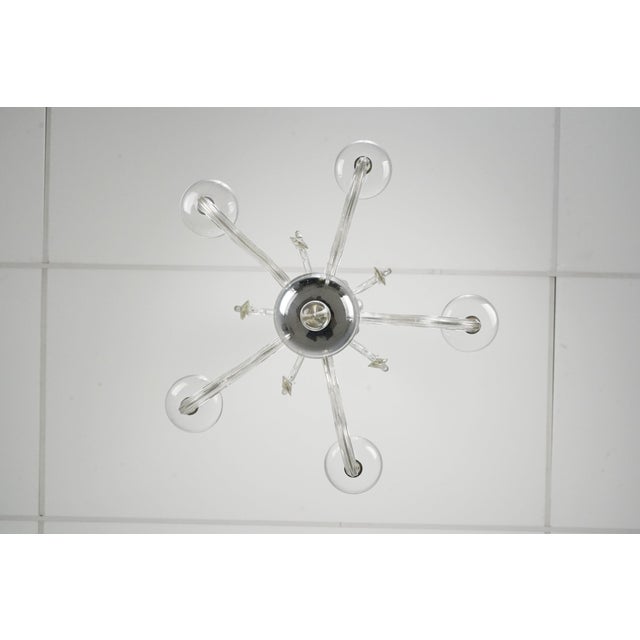 Mid 20th Century Restored Clear Crystal Five Arm Chandelier For Sale - Image 9 of 12