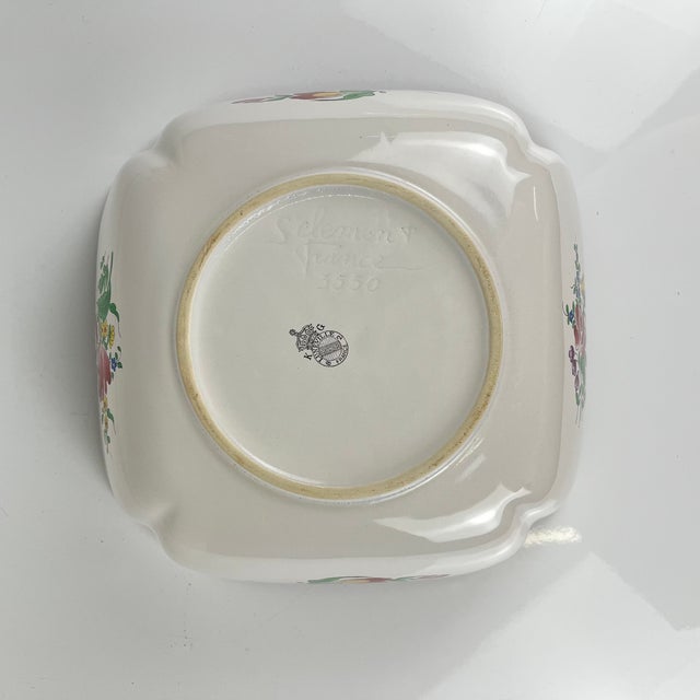 Square Salad Bowl Réverbère Model with Pink Pattern by Kg Lunéville, 1980s For Sale - Image 6 of 8
