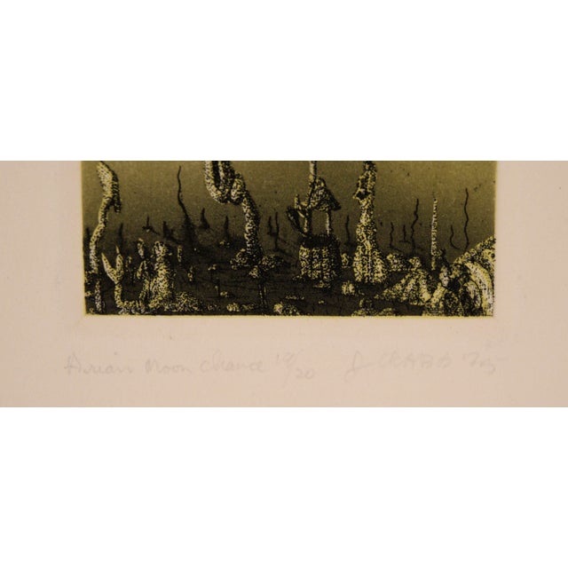 Surrealism "Arian Moon Chance" - 1975 Surrealist Lithograph on Paper by Jim Crabb For Sale - Image 3 of 5