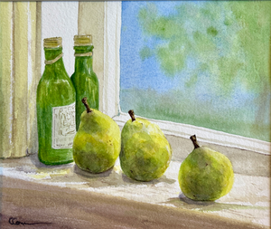 Giclee Print “Tiny Bottles and Pears” Watercolor Painting