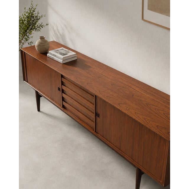 Brown Vintage Teak Paola Sideboard by Oswald Vermaercke for V-Form, 1960s For Sale - Image 8 of 10