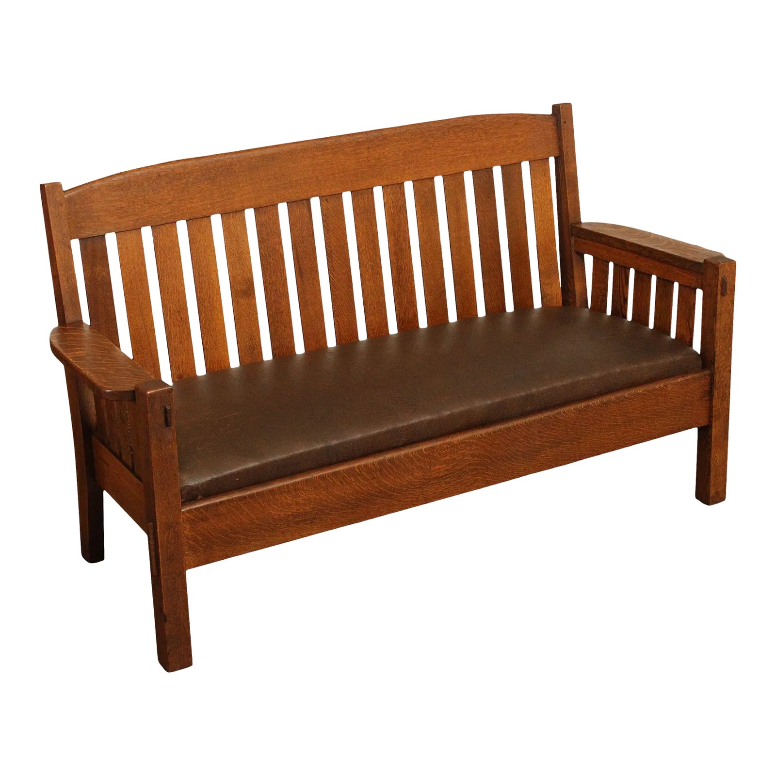 Antique Harden Mission Oak Slatted Settee Chairish