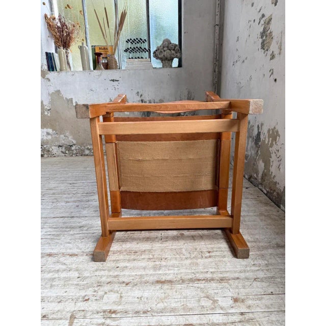 Elm and Leather Armchair from Maison Regain, 1960s For Sale - Image 10 of 18