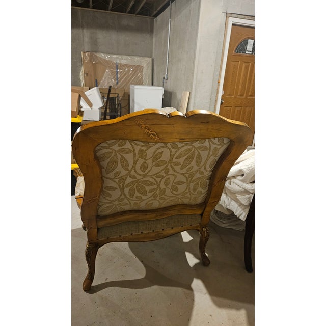 1990s Paul Roberts Louis IV Carved Oak Armchair For Sale - Image 4 of 4