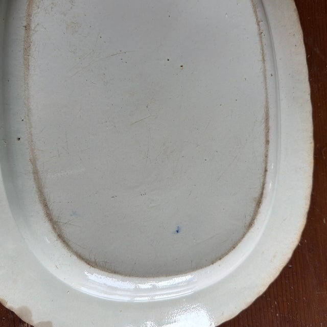 Antique Staffordshire Pearlware Blue Feather Edge Platter, Circa 1820’s For Sale - Image 12 of 12