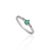 Petite Natural Emerald & Diamond Promise Ring in 925 Sterling Silver, Size 8 For Sale - Image 9 of 12