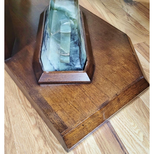 Antique Chinese Mottled Jade Green Hardstone Pair Urns as Altar Console Table For Sale - Image 14 of 14