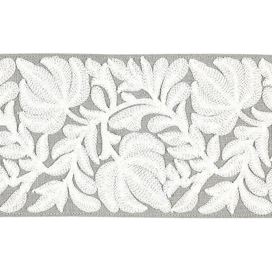 Sample, Scalamandre Coventry Embroidered French Grey Tape For Sale