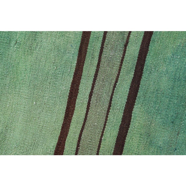 Vibrant Vintage Turkish Kilim Runner With Green and Brown Stripes 2'9 X 12'1 For Sale - Image 10 of 10
