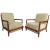 Stylish pair of midcentury Widdicomb lounge chairs. Spacious seating area with large semi-firm cushioning. Handsome...
