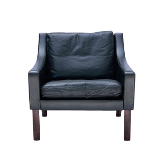 1960s Vintage Danish Leather Armchair For Sale