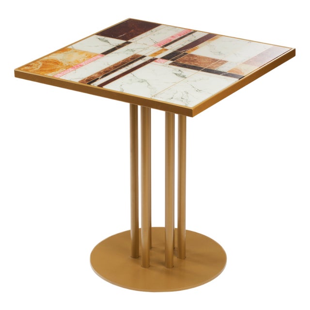 Praga Safron Printed Glass Table by Mambo Unlimited Ideas For Sale
