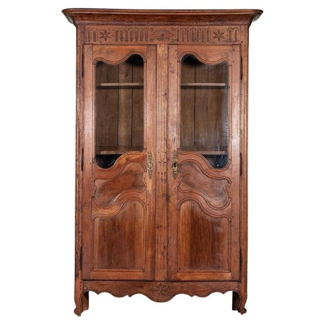 19th Century French Glazed Fruitwood Armoire / Vitrine, 1800s For Sale - Image 15 of 15