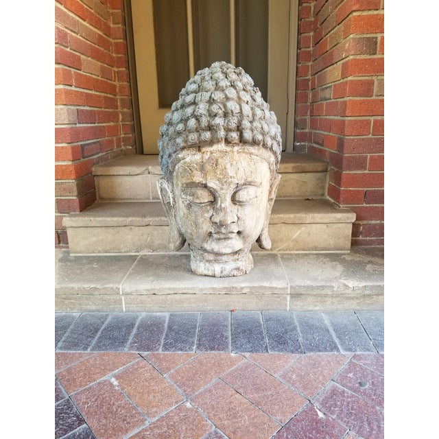 Antique 19th Century Buddha Head from sou th h east Asia This a beautiful peace of art is still well preserved and very...