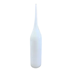Vintage Tall Abstract White Glass Vase