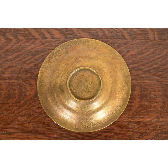 Bronze Tiffany Studios New York Bronze Doré Bowl With Abalone Inlay For Sale - Image 8 of 11
