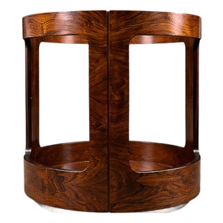 Brazilian Modern Two-Tier Side Table in Rosewood by Bertomeu, Brazil, 1960s For Sale