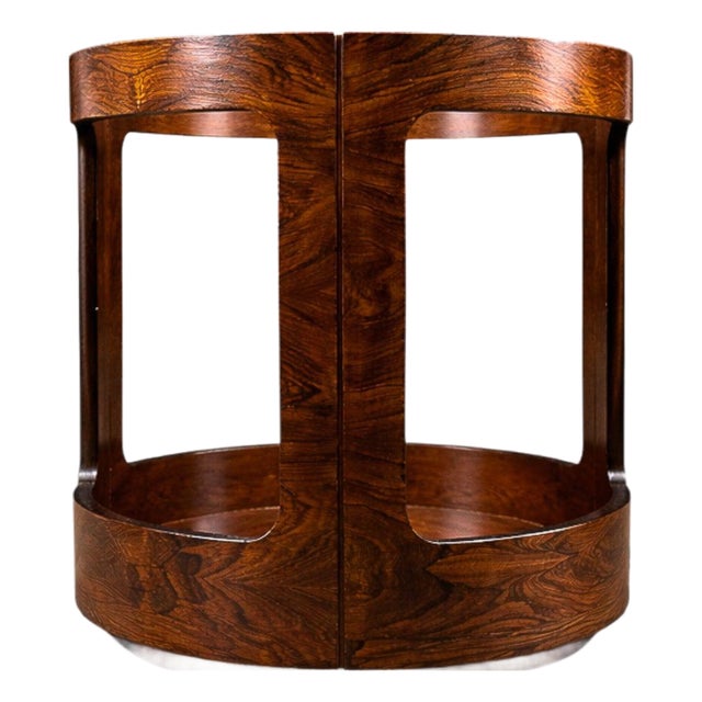 Brazilian Modern Two-Tier Side Table in Rosewood by Bertomeu, Brazil, 1960s For Sale