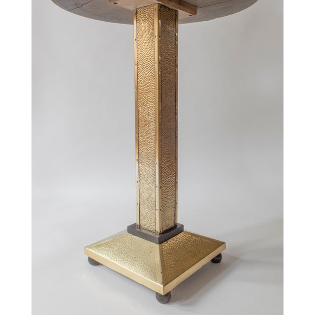 Rare Secessionist Hammered Brass and Painted Pedestal ...