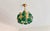 1970s Mid-Century Modern Style Teal Turquoise Hand-Painted Glass and Gold Floral Chandelier⁠ For Sale - Image 16 of 17