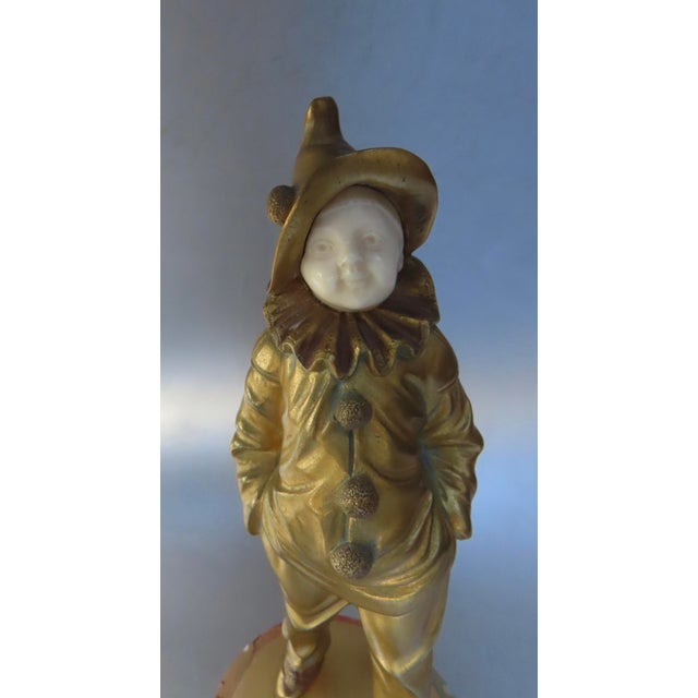 French Bronze Pierrot Boy Signed Sculpture by George Omerth For Sale - Image 17 of 18