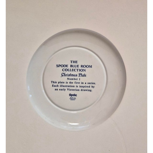 Blue Vintage Spode Blue Room Victorian Christmas Plates - Set of 4 For Sale - Image 8 of 9