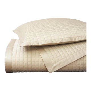 Coleman Queen Cotton Coverlet Set, Champagne, 3 Pieces For Sale