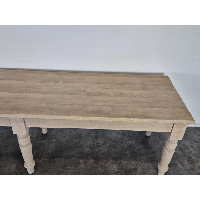 Large Stripped Community Table with 6 Turned Legs For Sale - Image 6 of 8