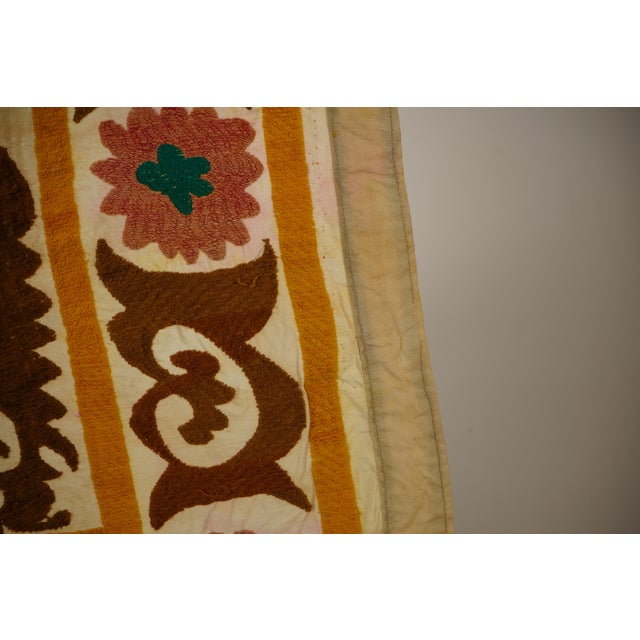 Suzani Tablecover – Brown Red Boho Textile For Sale - Image 11 of 12