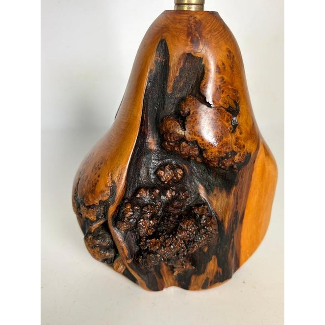 Olive Wood Table Lamp, France, 1960s For Sale - Image 6 of 11