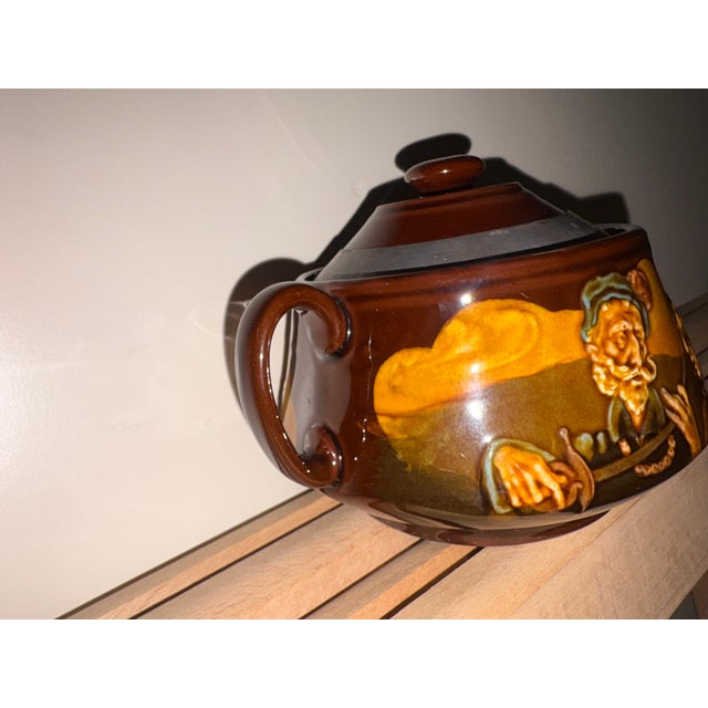 Vintage Kingsware Ceramic Sugar Bowl with Lid from Royal Doulton, 1950 For Sale - Image 3 of 10
