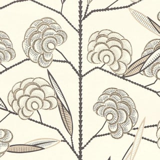 Schumacher x Neisha Crosland Jacob's Tree Wallpaper in Black & Cream For Sale