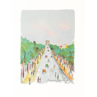 “Les Champs-Elysées” Maurice Utrillo Original Lithograph For Sale