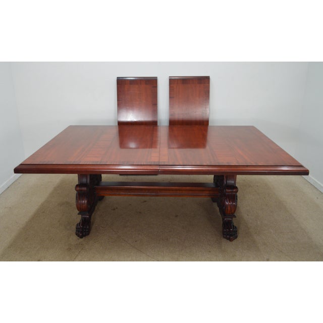 Mahogany Dining Table made by Henredon for Polo Ralph Lauren. Store item #571. It comes with protective pads and two...