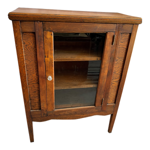 1920s Cabinet Curio Book Shelf Radio Phonograph